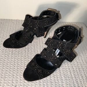 Manolo Blahnik Black Suede Sandal